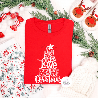 Joy Hope Love Peace Christmas Tree