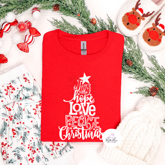 Joy Hope Love Peace Christmas Tree