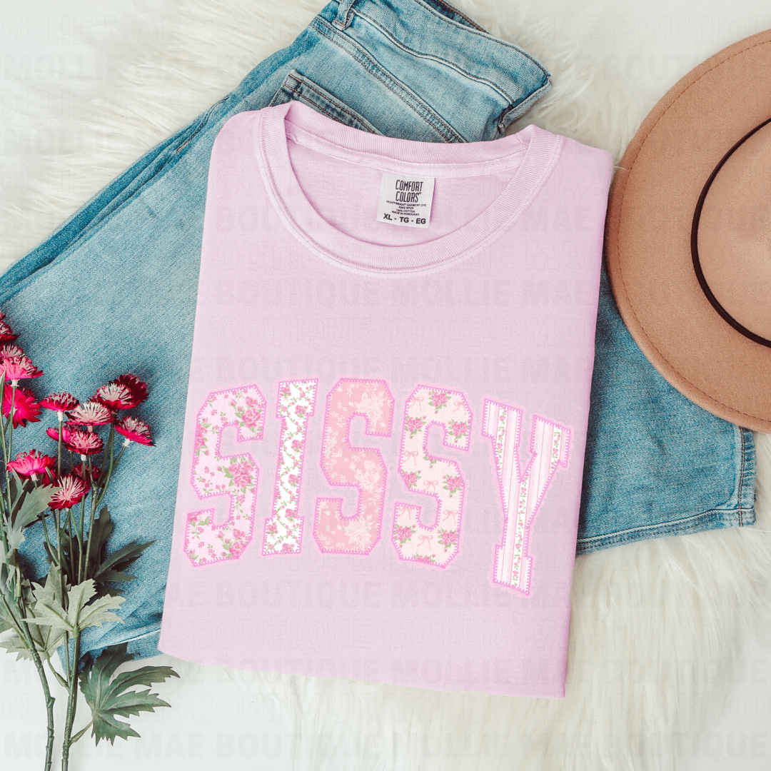 Vintage Pink Floral Sissy Graphic Tee