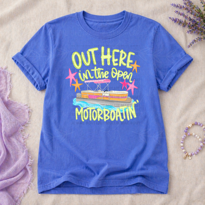 Out Here in the Open Motorboatin’ Graphic Tee