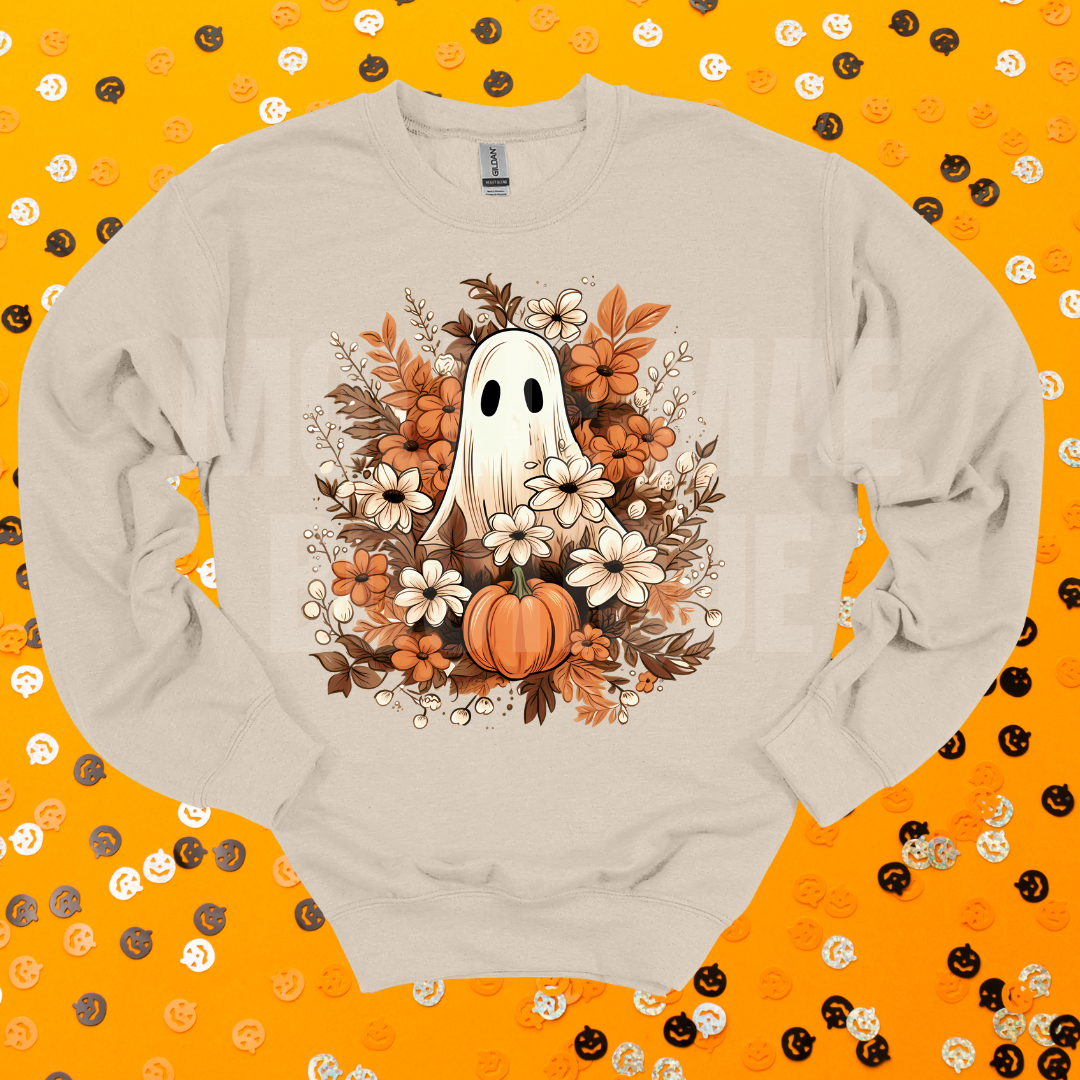 Floral Ghost Graphic Sweatshirt