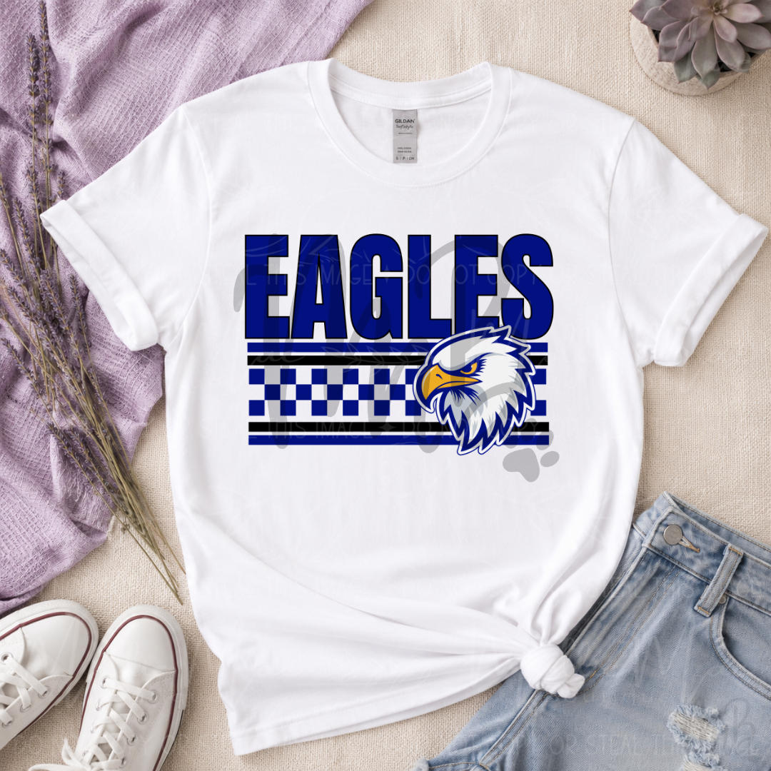 Eagles Checkered Mascot Graphic T-Shirt