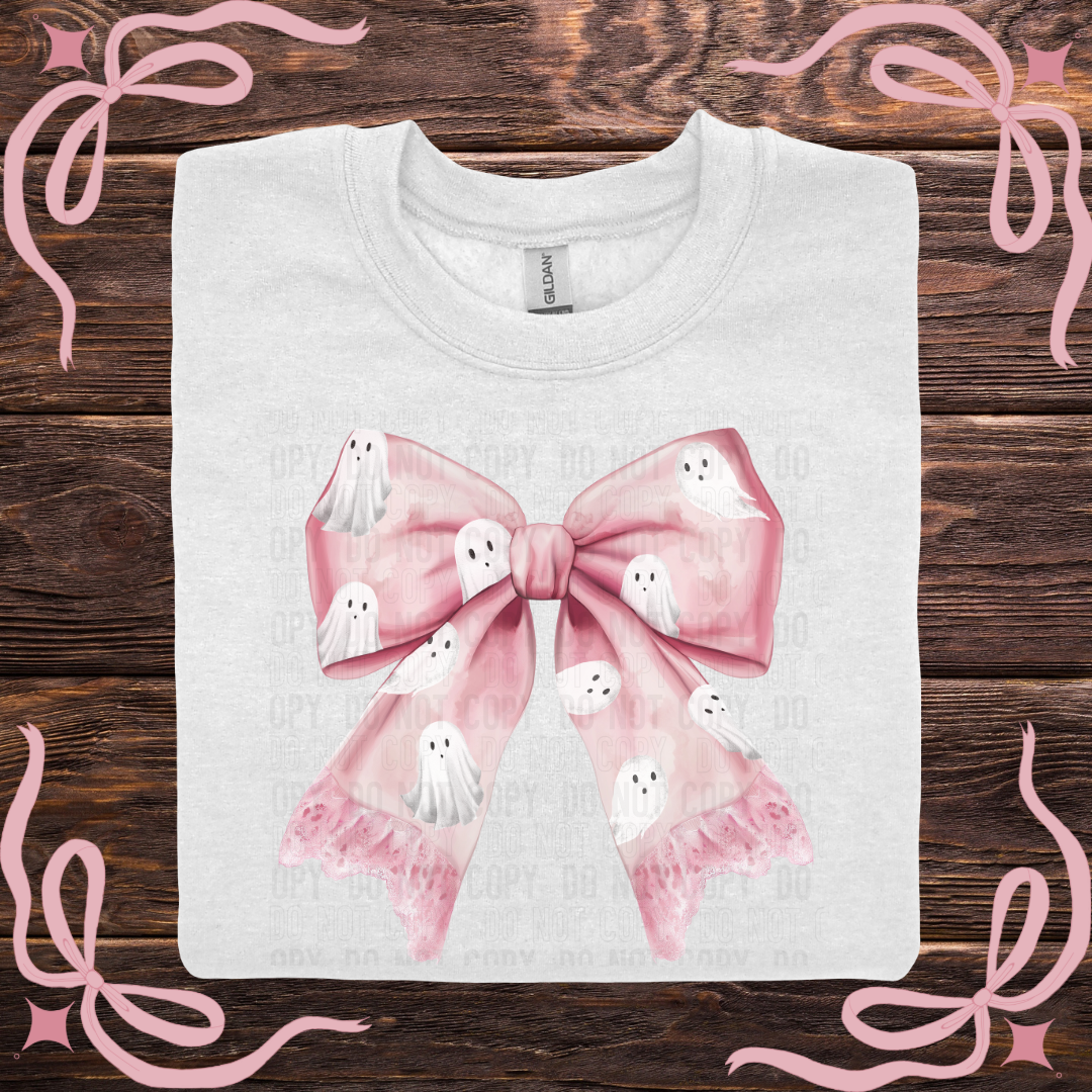 Pink Coquette Ghostie Bow Sweatshirt