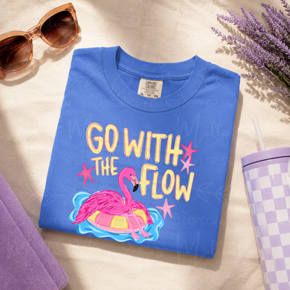 Go With the Flow Flamingo Graphic Tee
