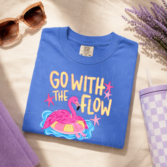 Go With the Flow Flamingo Graphic Tee