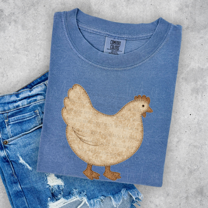 Vintage Floral Chicken Graphic Tee