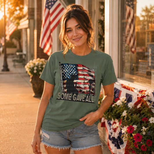 Some Gave All Patriotic Memorial Graphic Tee