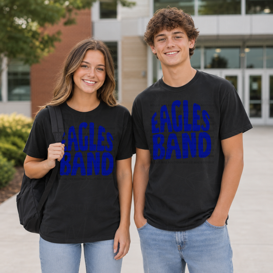 Distressed Eagles Band Graphic T-Shirt