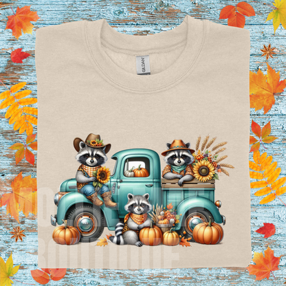 Raccoon Truck Graphic Sweatshirt