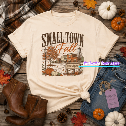 Small Town Fall Custom Town Comfort Colors Graphic Tee