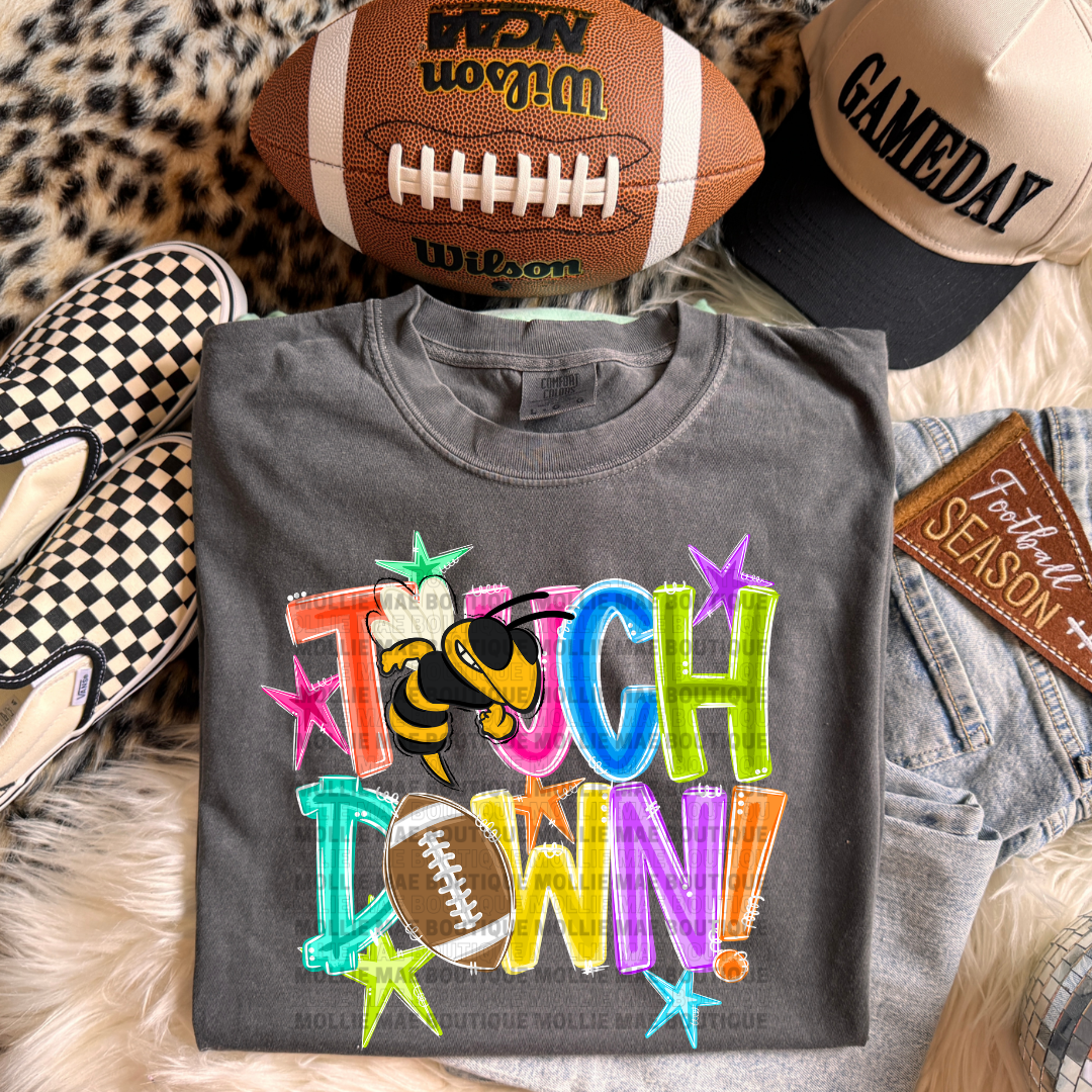 Yellow Jackets Bright Touchdown Football Graphic Tee