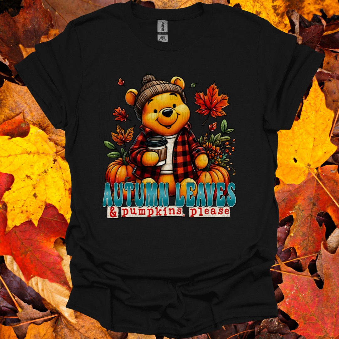 Autumn Leaves and Pumpkins Please Tshirt