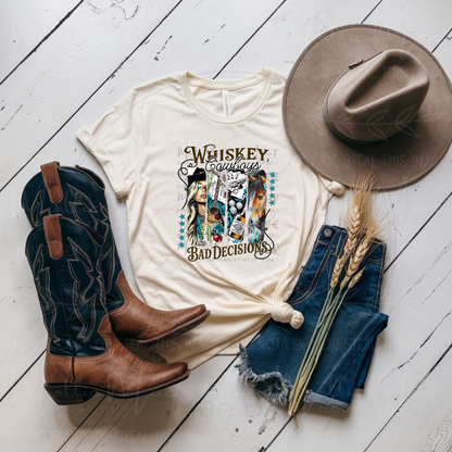 Whiskey, Cowboys, Bad Decisions Tshirt