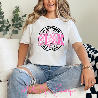 PINK Lightening Bolt Breast Cancer Tshirt
