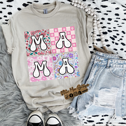 MAMA Floral Block Tshirt
