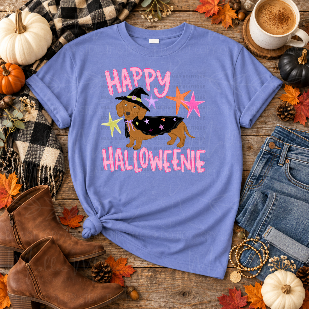 Happy Halloweenie Dachshund Graphic Tee