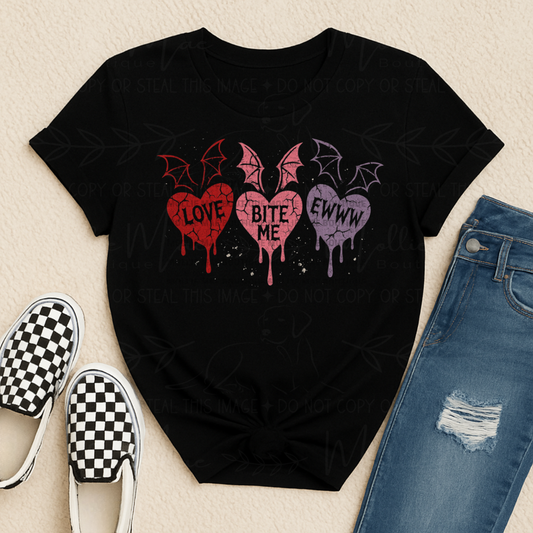 Anti-Valentine Converstation Hearts Graphic Tee