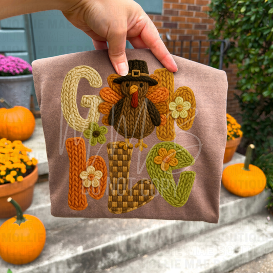 Gobble Faux Knit Graphic Tee