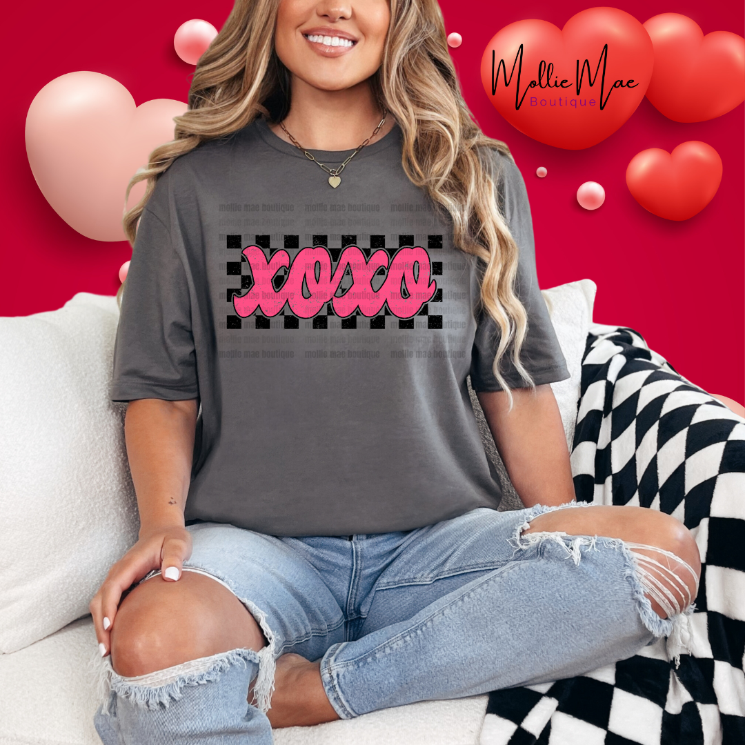 XOXO Checkered - Pink