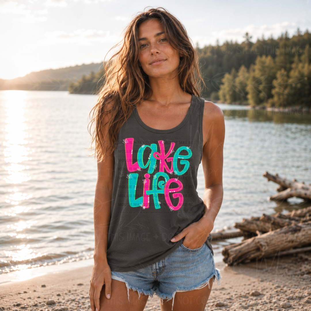 Lake Life Doodle Graphic Tee & Tank