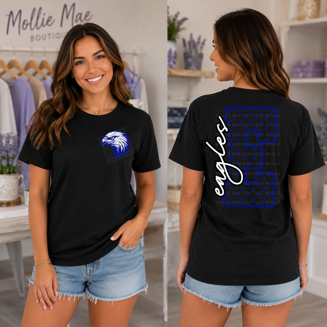 East Hickman Eagles Polka Dot Graphic T-Shirt