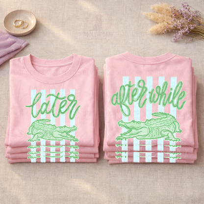 Later Gator Afterwhile Crocodile Coastal Stripe Graphic Tee