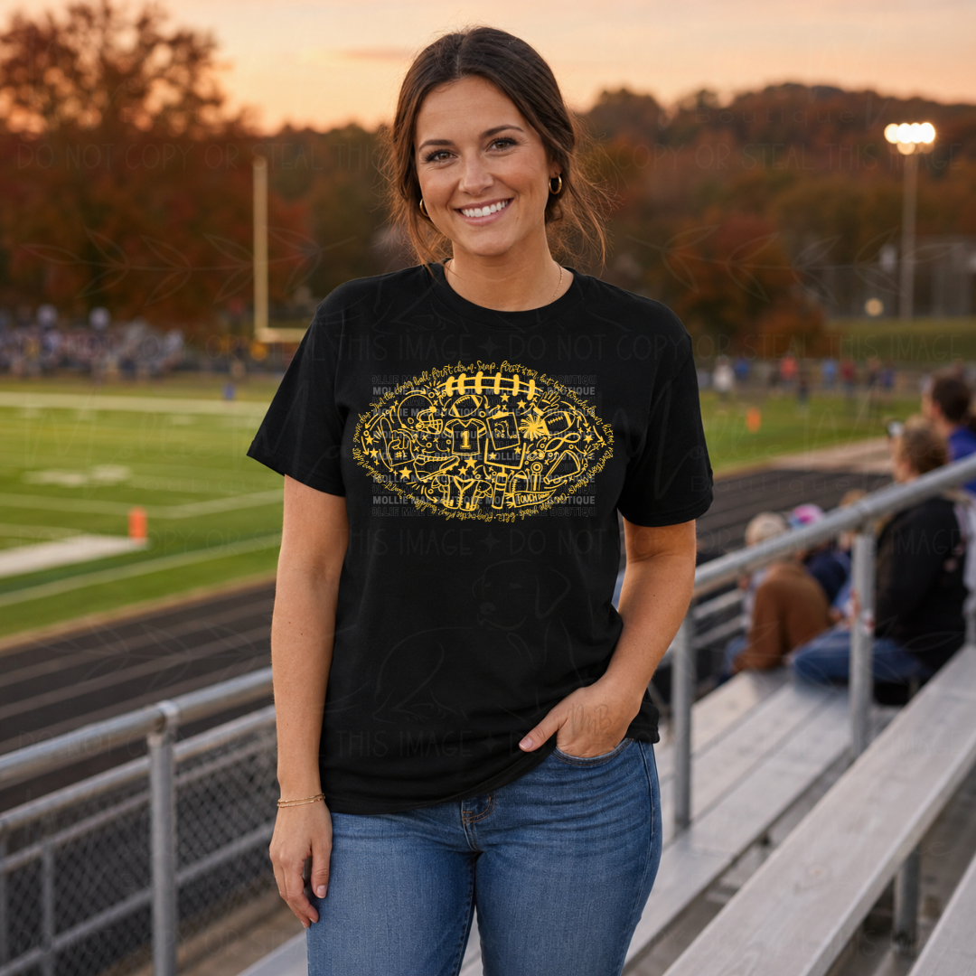 Friday Night Football Doodle Graphic Tee