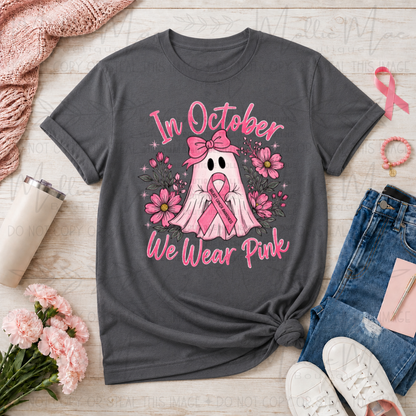 In October We Wear Pink Ghostie Graphic Tee