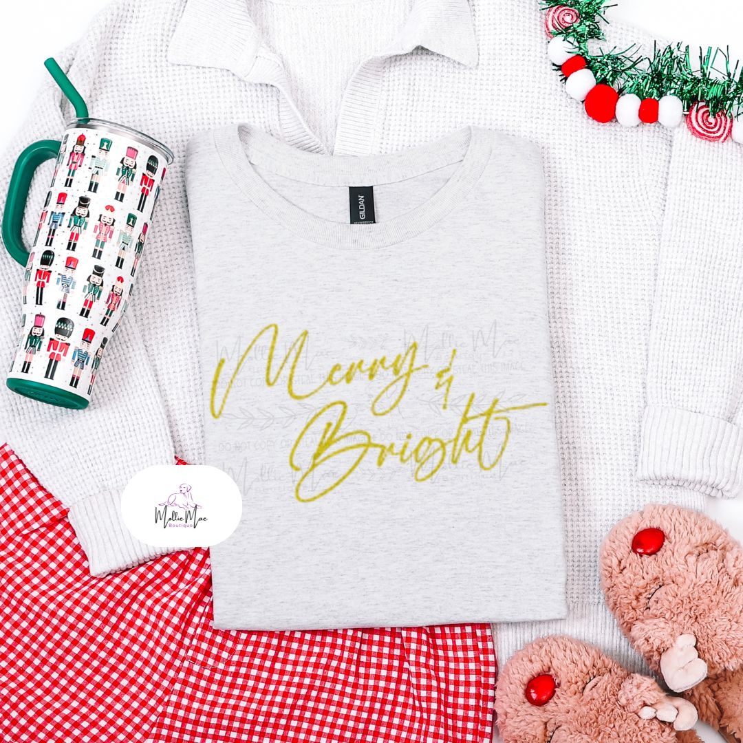Merry & Bright Gold Print