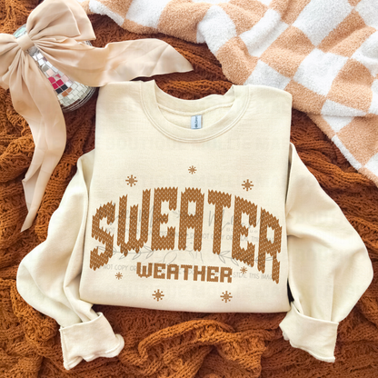 Sweater Weather Faux Knit Crewneck