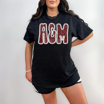SEC College Faux Knit Graphic Sweatshirt or Tee