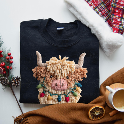 Merry Highland Cow Graphic Tee or Sweatshirt