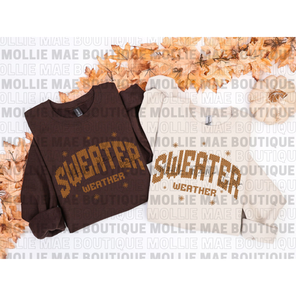 Sweater Weather Faux Knit Crewneck