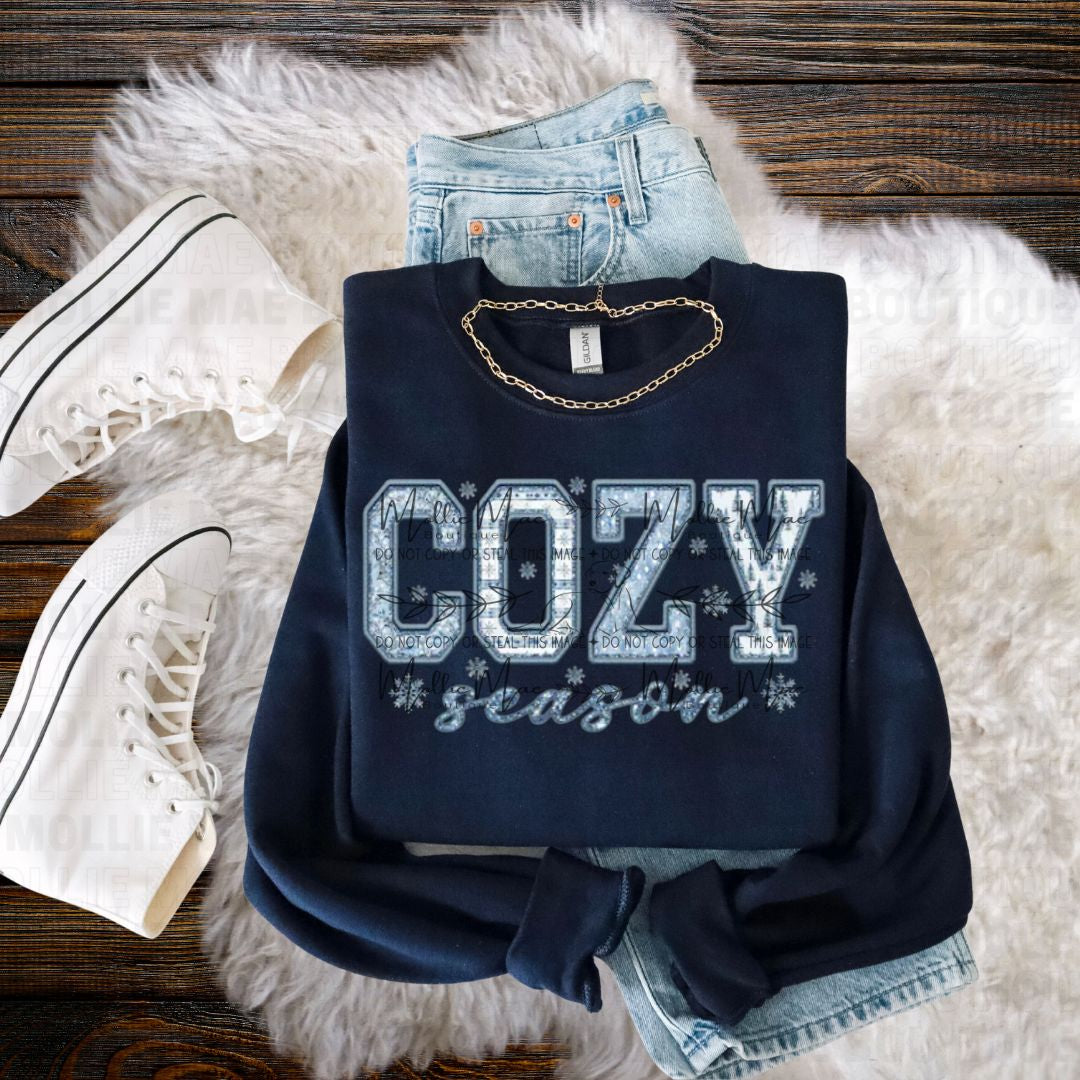 Cozy Season Frosted Snowflakes Sweatshirt