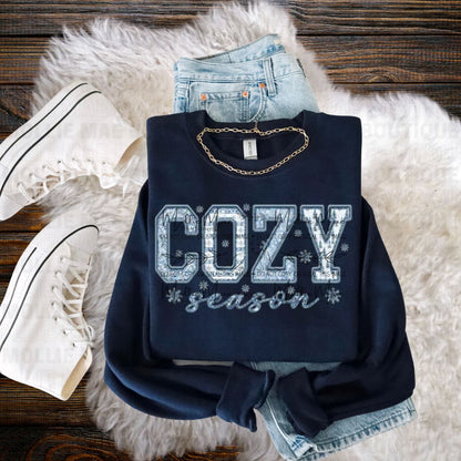 Cozy Season Frosted Snowflakes Sweatshirt