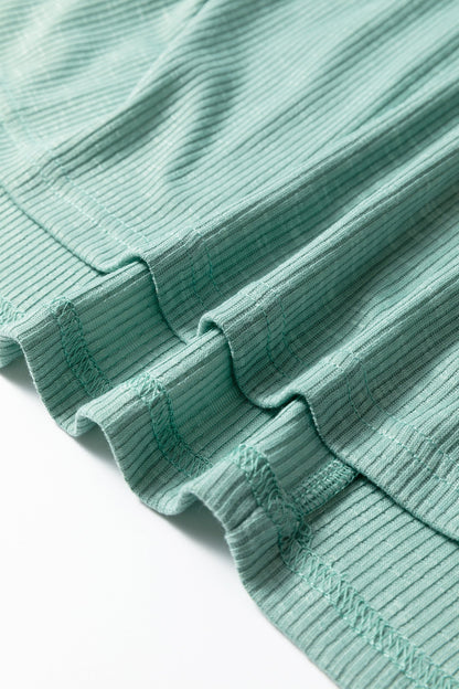 Mazie Mist Ribbed Patchwork PLUS Tee boutique clothing from Mollie Mae Boutique