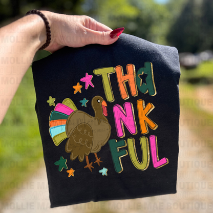 Colorful Thankful Turkey Tee