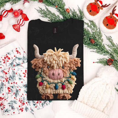 Merry Highland Cow Graphic Tee or Sweatshirt