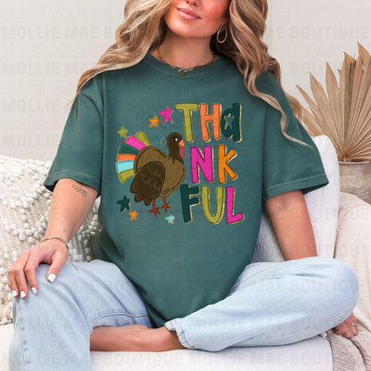 Colorful Thankful Turkey Tee