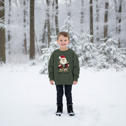 Camo Santa Hunter Kids Graphic Sweatshirt