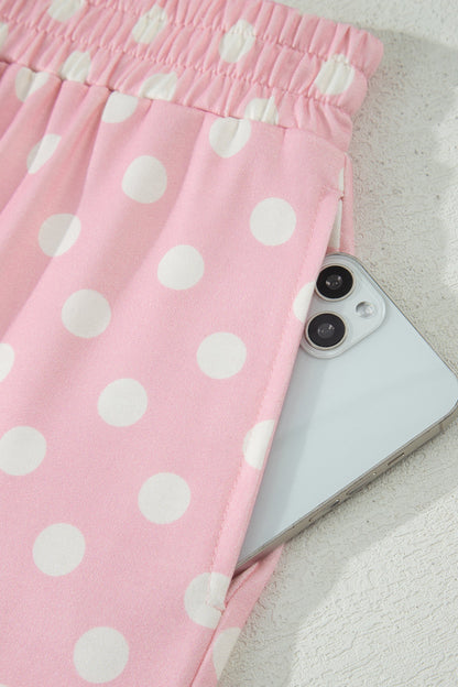 Polka Dot Mock Neck Top & Pants Set