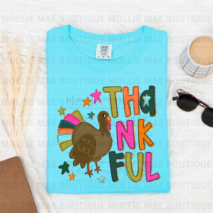 Colorful Thankful Turkey Tee