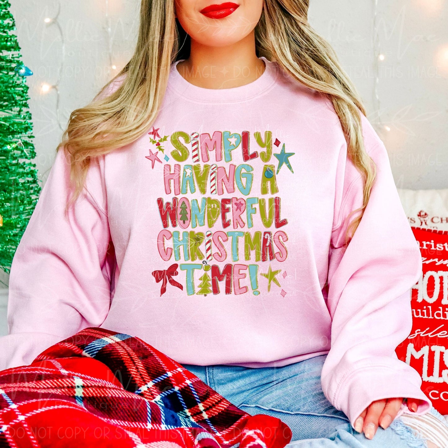 Simply Having a Wonderful Christmas Time Graphic Sweatshirt