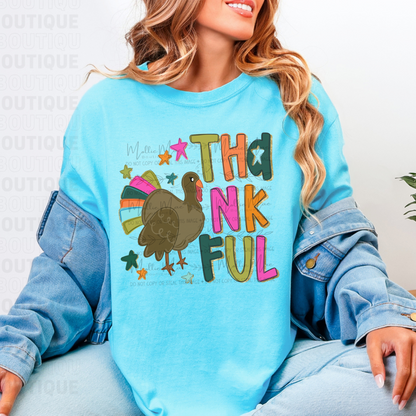 Colorful Thankful Turkey Tee