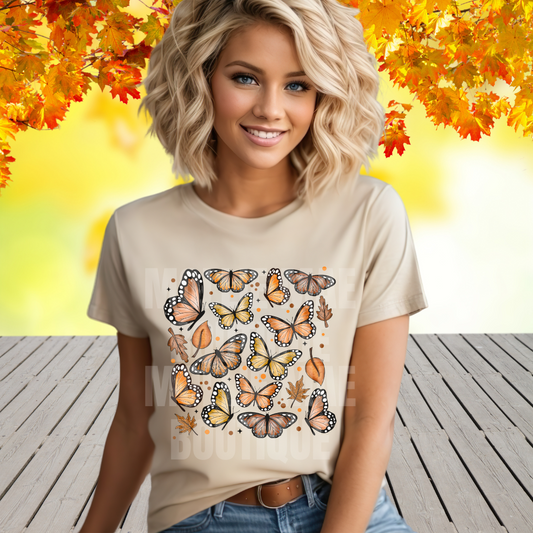 Boho Fall Butterflies Graphic Tshirt