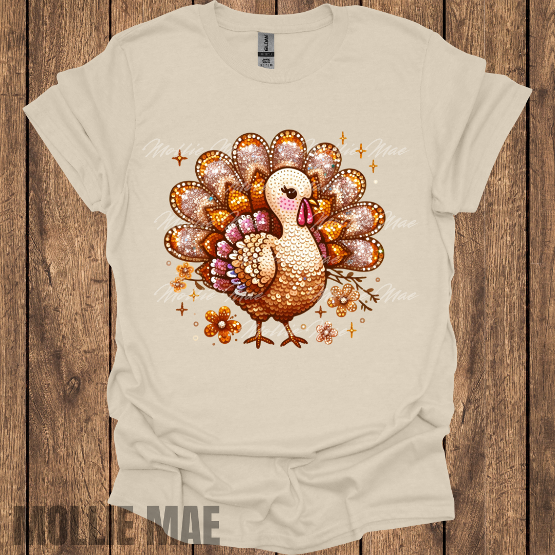 Faux Sequin Turkey Tshirt