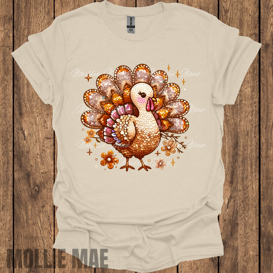 Faux Sequin Turkey Tshirt