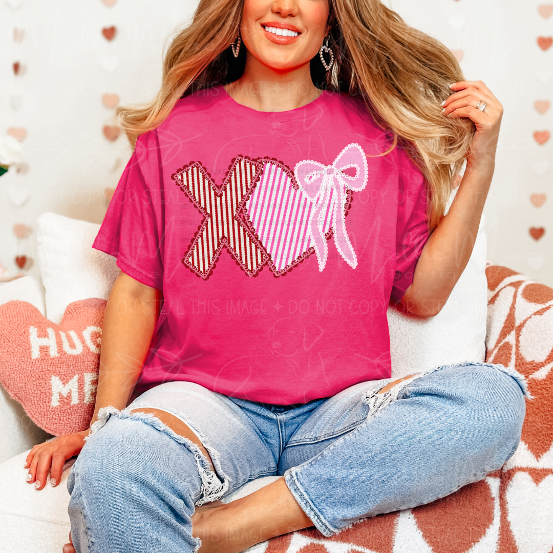 Sweet Seersucker XOXO Graphic Tee