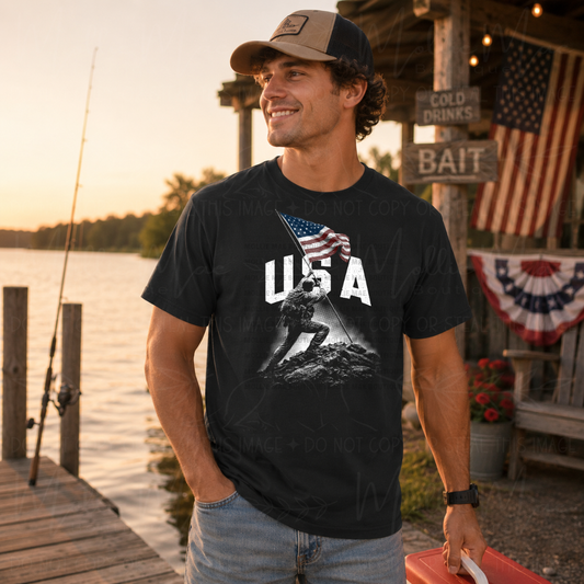 Raising Freedom Patriotic USA Graphic Tee