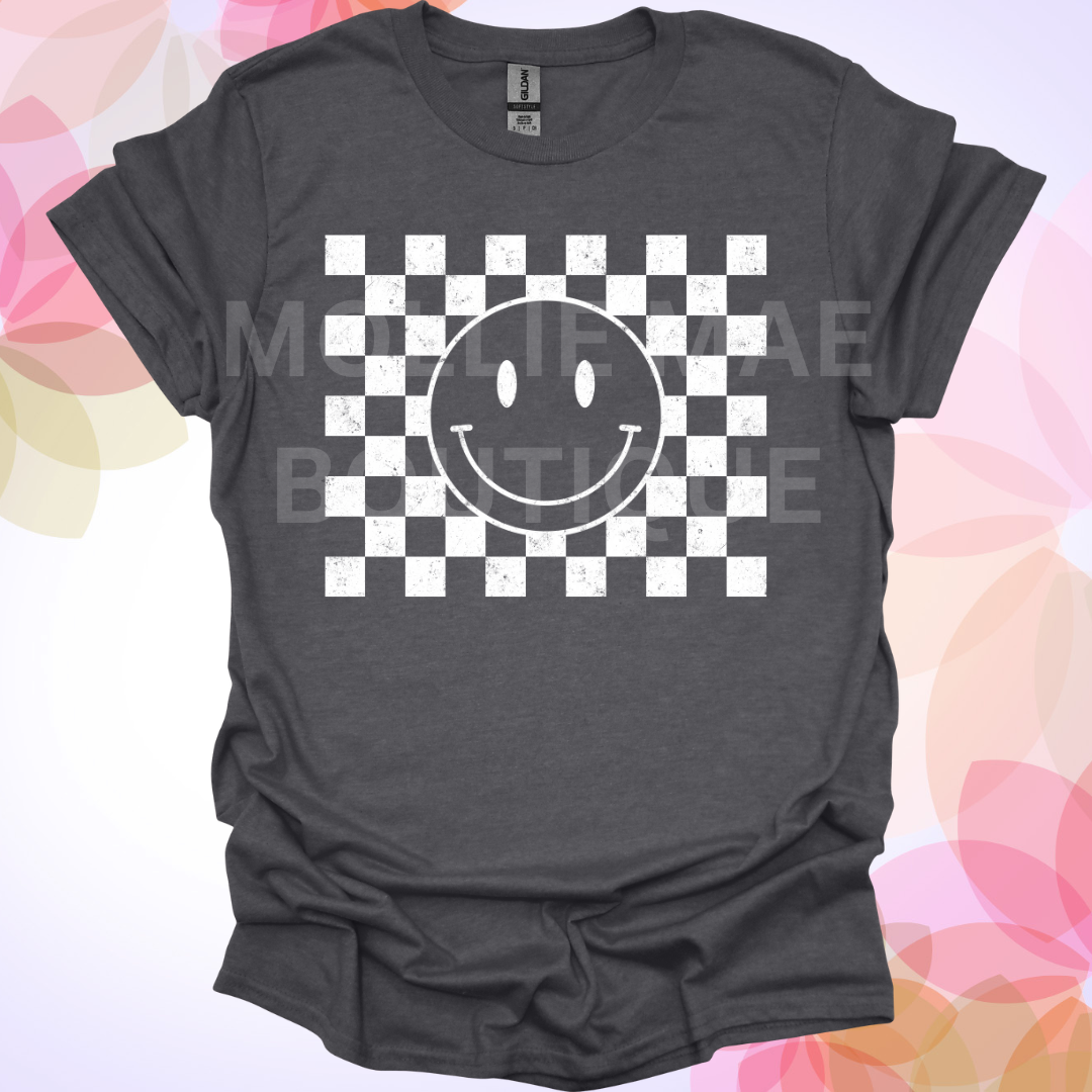 Checkerboard Smiley Graphic